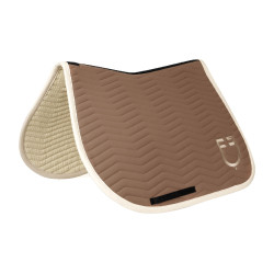 Manta de salto Equestro acolchada Wave en tejido técnico Nogal / blanco antiguo Marrón Manta de salto Equestro acolchada Wave en tejido técnico Nogal / blanco antiguo Marrón