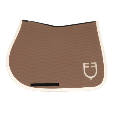 Manta de salto Equestro acolchada Wave en tejido técnico Nogal / blanco antiguo Marrón Manta de salto Equestro acolchada Wave en tejido técnico Nogal / blanco antiguo Marrón