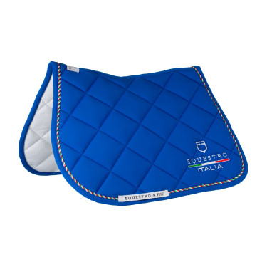 Manta de salto Equestro x FISE con ribete de bandera italiana Azul de Savoie