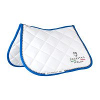 Manta de salto Equestro x FISE con ribete de bandera italiana Blanco / azul de Saboya