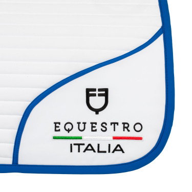 Mantilla de salto Equestro x FISE con logo bordado Blanco / azul de Saboya Mantilla de salto Equestro x FISE con logo bordado Blanco / azul de Saboya