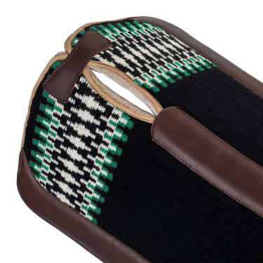 Manta western clásica de Pool’s Negro / blanco / verde