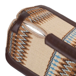 Manta western Pool’s contorneada Beige / azul claro