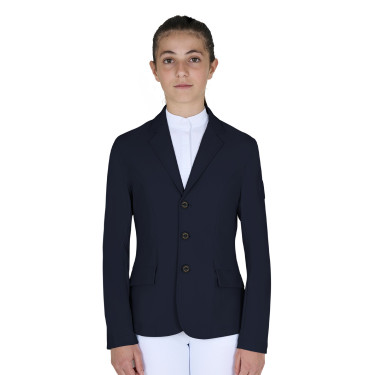 Chaqueta de concurso infantil Equestro corte slim de tres botones Americana marina Azul marino Chaqueta de concurso infantil Equestro corte slim de tres botones Americana marina Azul marino