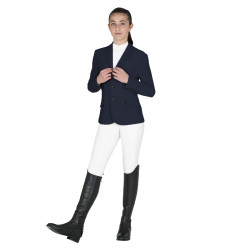 Chaqueta de concurso infantil Equestro corte slim de tres botones Americana marina Azul marino Chaqueta de concurso infantil Equestro corte slim de tres botones Americana marina Azul marino
