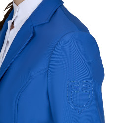 Chaqueta de concurso infantil Equestro corte slim de tres botones Cuarzo azul
