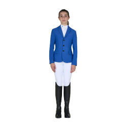 Chaqueta de concurso infantil Equestro corte slim de tres botones Cuarzo azul