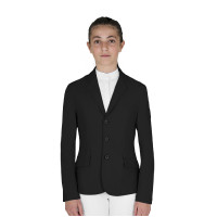 Chaqueta de concurso infantil Equestro corte slim de tres botones Negro