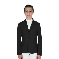 Chaqueta de concurso infantil Equestro corte slim de tres botones Negro