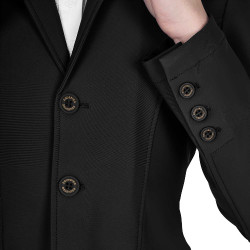 Chaqueta de concurso infantil Equestro corte slim de tres botones Negro