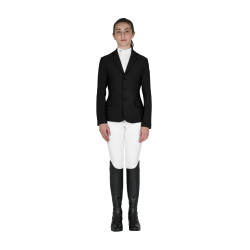 Chaqueta de concurso infantil Equestro corte slim de tres botones Negro
