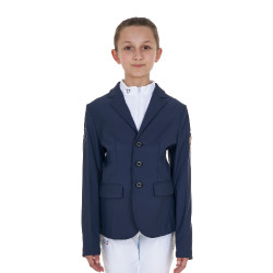 Chaqueta de concurso infantil unisex Equestro x FISE de tres botones Americana marina Azul marino