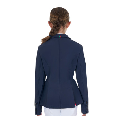Chaqueta de concurso infantil unisex Equestro x FISE de tres botones Americana marina Azul marino
