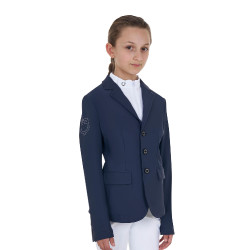 Chaqueta de concurso infantil unisex Equestro x FISE de tres botones Americana marina Azul marino