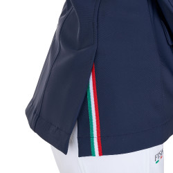 Chaqueta de concurso infantil unisex Equestro x FISE de tres botones Americana marina Azul marino