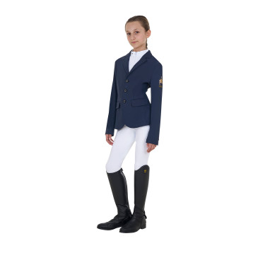 Chaqueta de concurso infantil unisex Equestro x FISE de tres botones Americana marina Azul marino