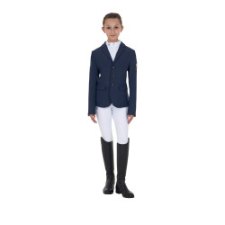 Chaqueta de concurso infantil unisex Equestro x FISE de tres botones Americana marina Azul marino