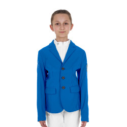 Chaqueta de concurso infantil unisex Equestro x FISE de tres botones Azul de Savoie
