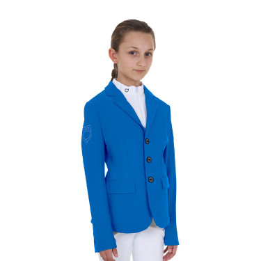 Chaqueta de concurso infantil unisex Equestro x FISE de tres botones Azul de Savoie