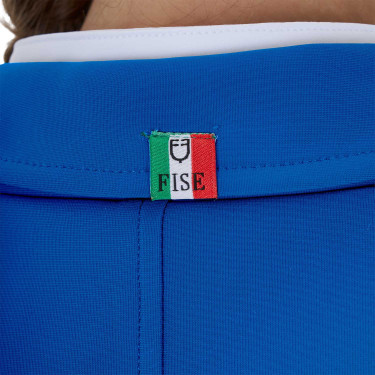 Chaqueta de concurso infantil unisex Equestro x FISE de tres botones Azul de Savoie