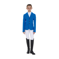 Chaqueta de concurso infantil unisex Equestro x FISE de tres botones Azul de Savoie
