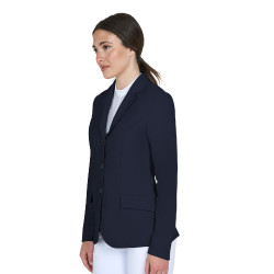 Chaqueta de concurso para mujer Equestro con logotipo en relieve Americana marina Azul marino Chaqueta de concurso para mujer Equestro con logotipo en relieve Americana marina Azul marino