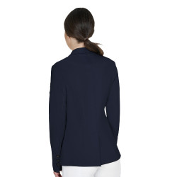 Chaqueta de concurso para mujer Equestro con logotipo en relieve Americana marina Azul marino Chaqueta de concurso para mujer Equestro con logotipo en relieve Americana marina Azul marino