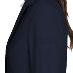 Chaqueta de concurso para mujer Equestro con logotipo en relieve Americana marina Azul marino Chaqueta de concurso para mujer Equestro con logotipo en relieve Americana marina Azul marino