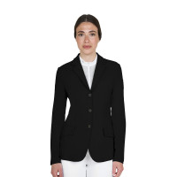 Chaqueta de concurso para mujer Equestro con logotipo en relieve Negro