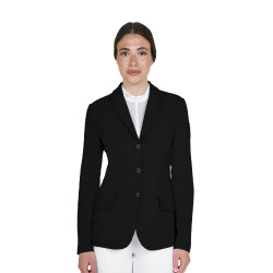 Chaqueta de concurso para mujer Equestro con logotipo en relieve Negro