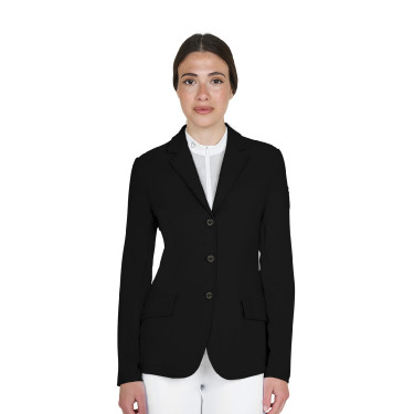 Chaqueta de concurso para mujer Equestro con logotipo en relieve Negro
