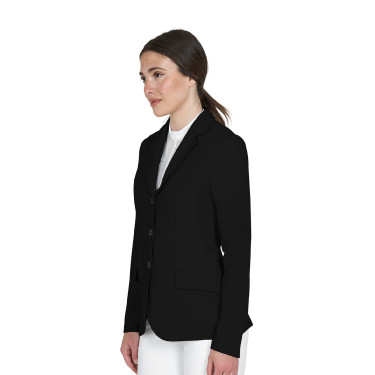 Chaqueta de concurso para mujer Equestro con logotipo en relieve Negro