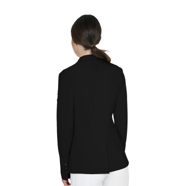 Chaqueta de concurso para mujer Equestro con logotipo en relieve Negro