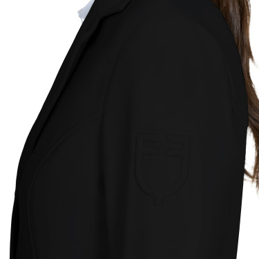 Chaqueta de concurso para mujer Equestro con logotipo en relieve Negro