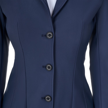 Chaqueta de concurso para mujer Equestro x FISE de tres botones Americana marina Azul marino