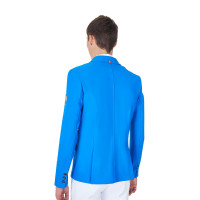 Chaqueta de concurso para hombre Equestro x FISE de tres botones Azul de Savoie