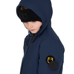 Chaqueta infantil unisex Equestro impermeable y cortaviento de nailon Americana marina Azul marino