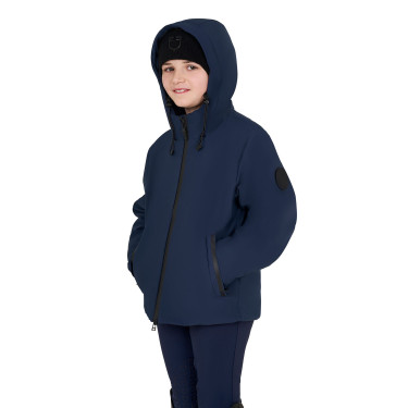 Chaqueta infantil unisex Equestro impermeable y cortaviento de nailon Americana marina Azul marino