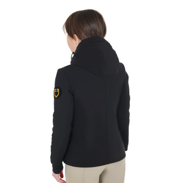 Chaqueta infantil unisex Equestro impermeable y cortaviento de nailon Negro