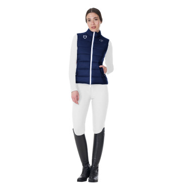 Chaleco sin mangas para mujer Equestro x FISE corte slim Americana marina Azul marino