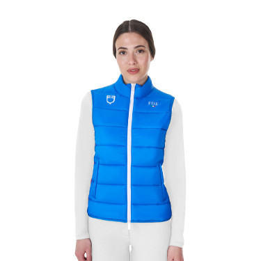 Chaleco sin mangas para mujer Equestro x FISE corte slim Azul de Savoie
