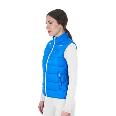 Chaleco sin mangas para mujer Equestro x FISE corte slim Azul de Savoie