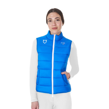 Chaleco sin mangas para mujer Equestro x FISE corte slim Azul de Savoie