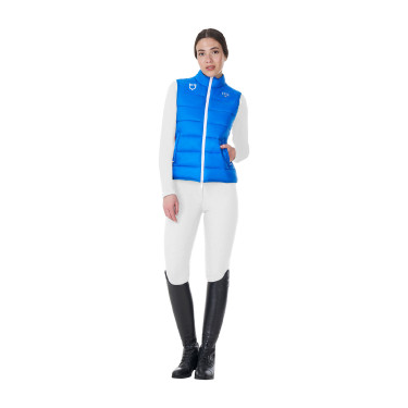 Chaleco sin mangas para mujer Equestro x FISE corte slim Azul de Savoie