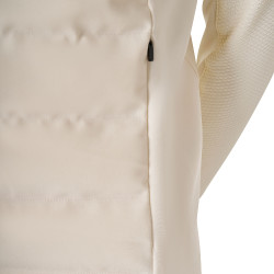 Chaleco sin mangas para mujer Equestro con cremallera en mezcla técnica Blanco antiguo Beige