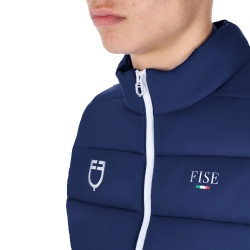 Chaleco sin mangas para hombre Equestro x FISE corte slim Americana marina Azul marino