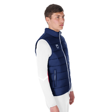 Chaleco sin mangas para hombre Equestro x FISE corte slim Americana marina Azul marino