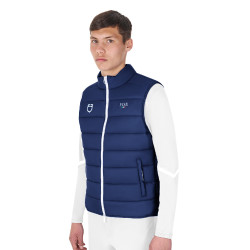 Chaleco sin mangas para hombre Equestro x FISE corte slim Americana marina Azul marino