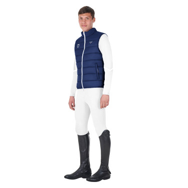 Chaleco sin mangas para hombre Equestro x FISE corte slim Americana marina Azul marino