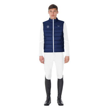 Chaleco sin mangas para hombre Equestro x FISE corte slim Americana marina Azul marino